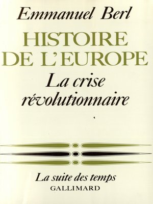 cover image of Histoire de l'Europe (Tome 3)--La crise révolutionnaire